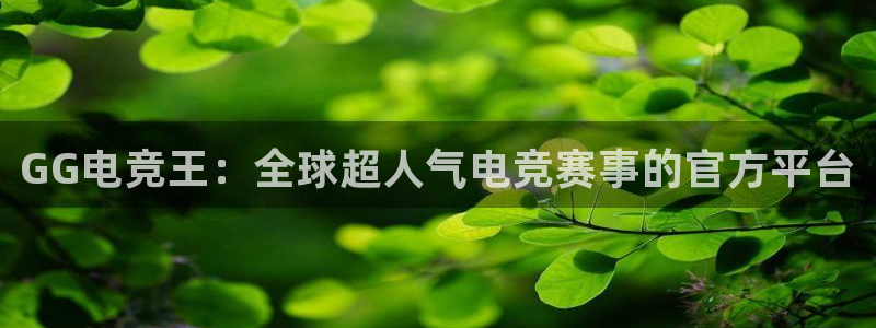 易游电竞：GG电竞王：全球超人气电竞赛事的官方平台